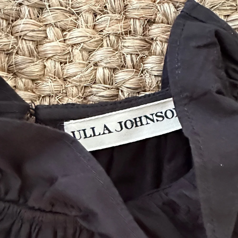 Ulla Johnson Black Ruffled Blouse Sleeveless Embroidered Size 2 - Picture 2 of 3
